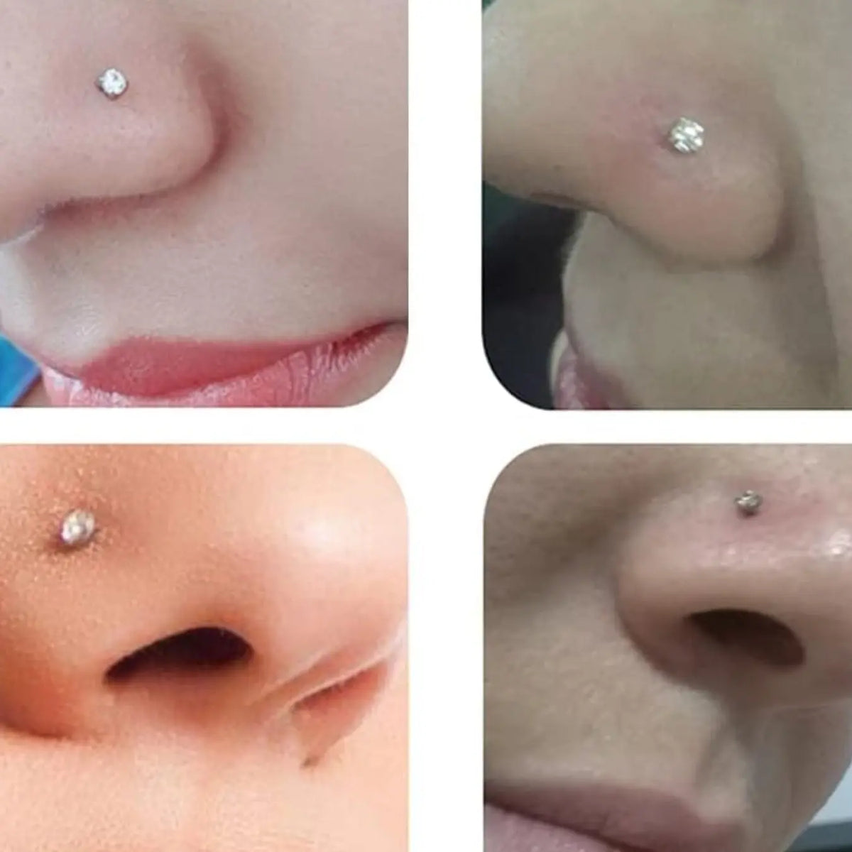 Hypoallergenic Nose Rings Set, 15 Pcs 18g & 20g Stainless Steel, L-Shaped Screw Studs with Cz Stones, Unisex Body Jewelry, Nose Piercing Jewelry, Cartilage Stud, Body Piercings