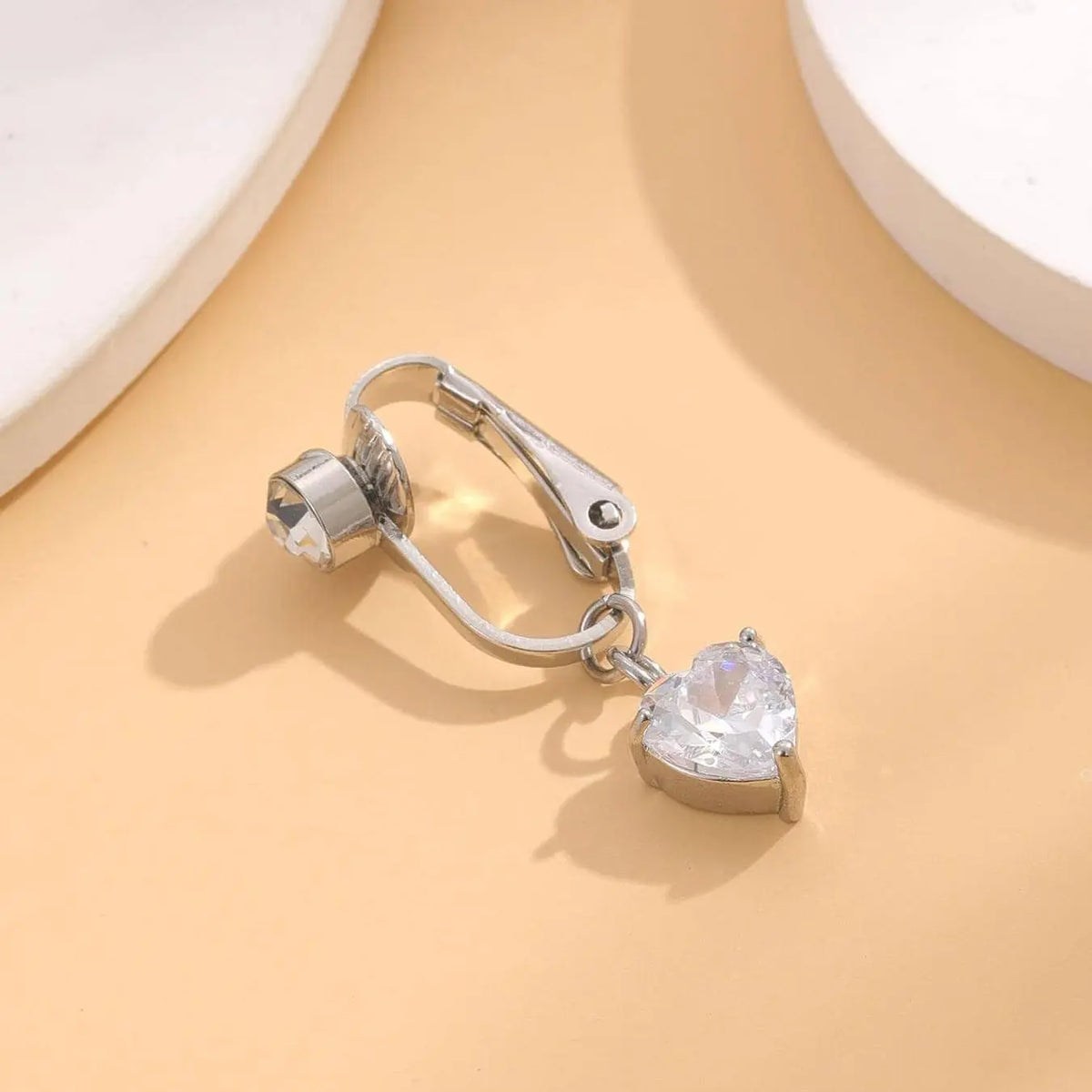 Fashion Faux Belly Ring, Cute Butterfly & Heart Design Fake Belly Button Piercing Clip on Belly Button Rings, Body Piercings, Body Jewelry for Women, Body Jewelry Accessory