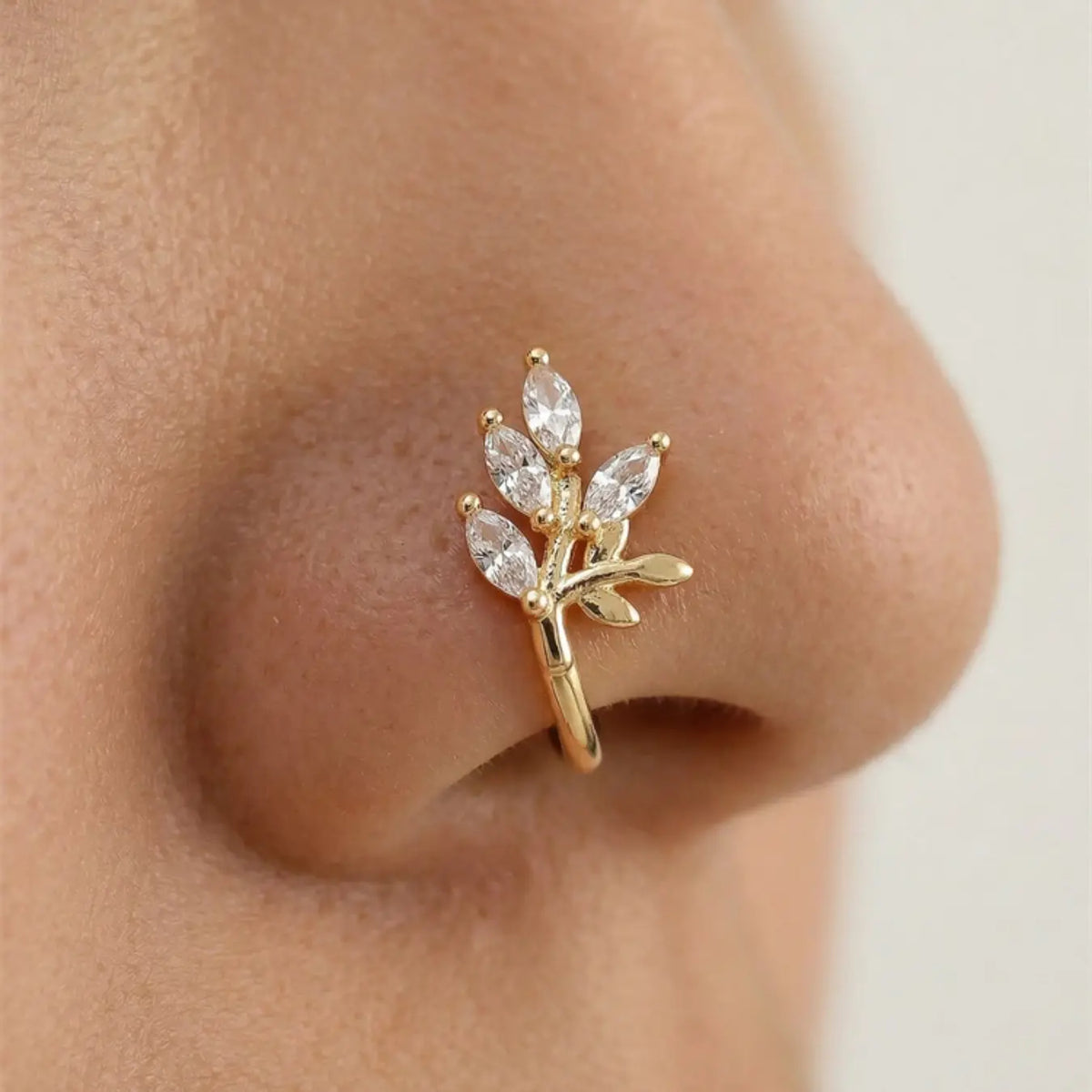 5 Piece Vintage Body Jewelry Synthetic Zircon Nose Rings Set, Butterfly Snake Arrow Geometric Design, No Piercing Needed, Perfect for Daily Wear, Sparkling Zircon Inlay, Body Jewellery